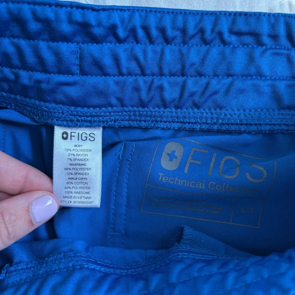 Lot of 3 FIGS Women’s High Waisted Zamora Joggers S/Tall Long Blue Navy Burgundy - Picture 4 of 10